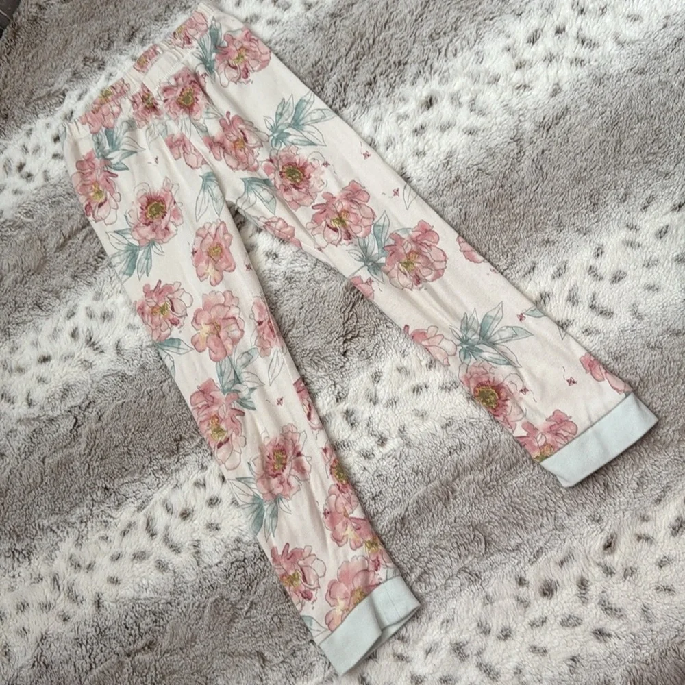 Burt’s Bees Kids matching set girls 5T pastel floral pajamas softgirl loungewear